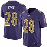 Nike Men & Women & Youth Ravens 28 Terrance West Purple Color Rush Limited Jersey